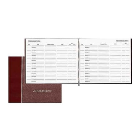 Rediform RediformVisitors Register Book, 8-1/2" x 9-7/8", Burgundy Hardcover, 64 Sheets/Book 57803